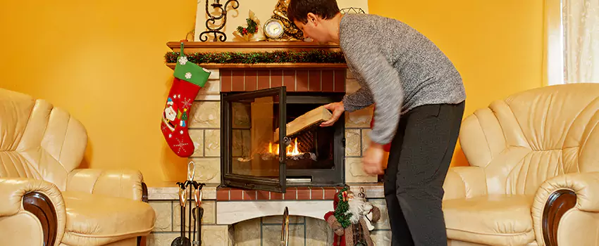 Rusted Metal Fireplace Restoration in Walker, Michigan
